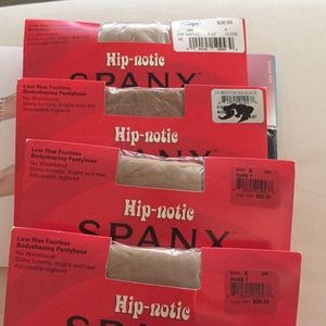 Lot of 4. Spanx Hip-notic Lowrise footless hose.